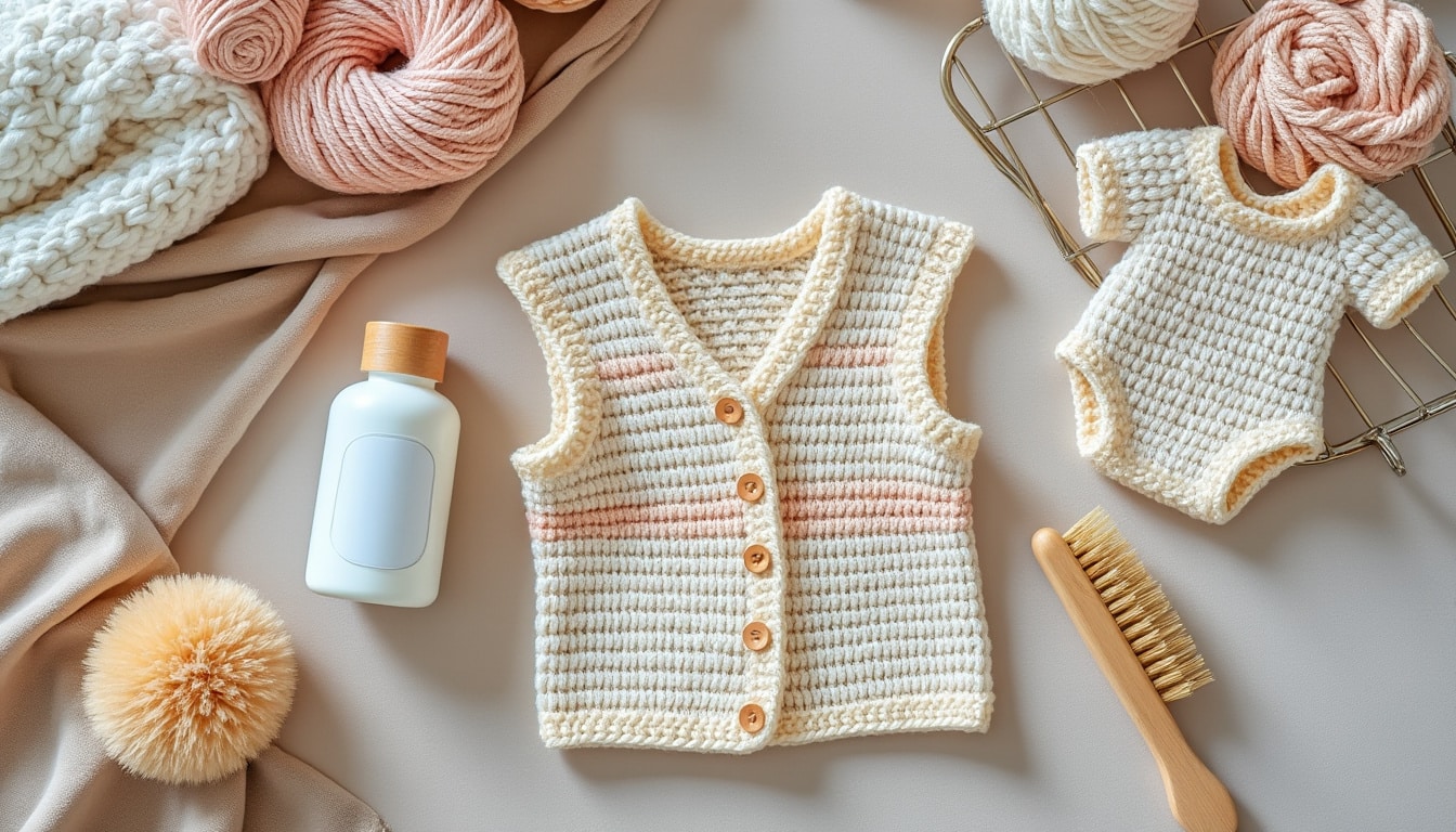 Modèle gilet bébé au crochet gratuit pdf : âge et entretien