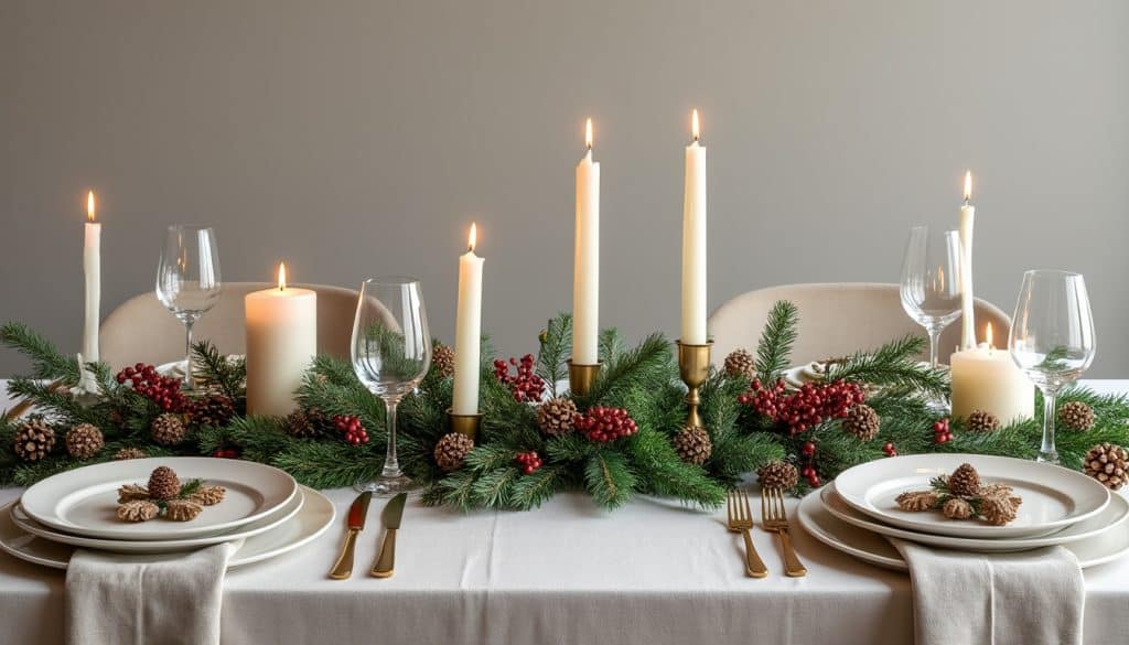 Centre de table de Noël : idées et proportions